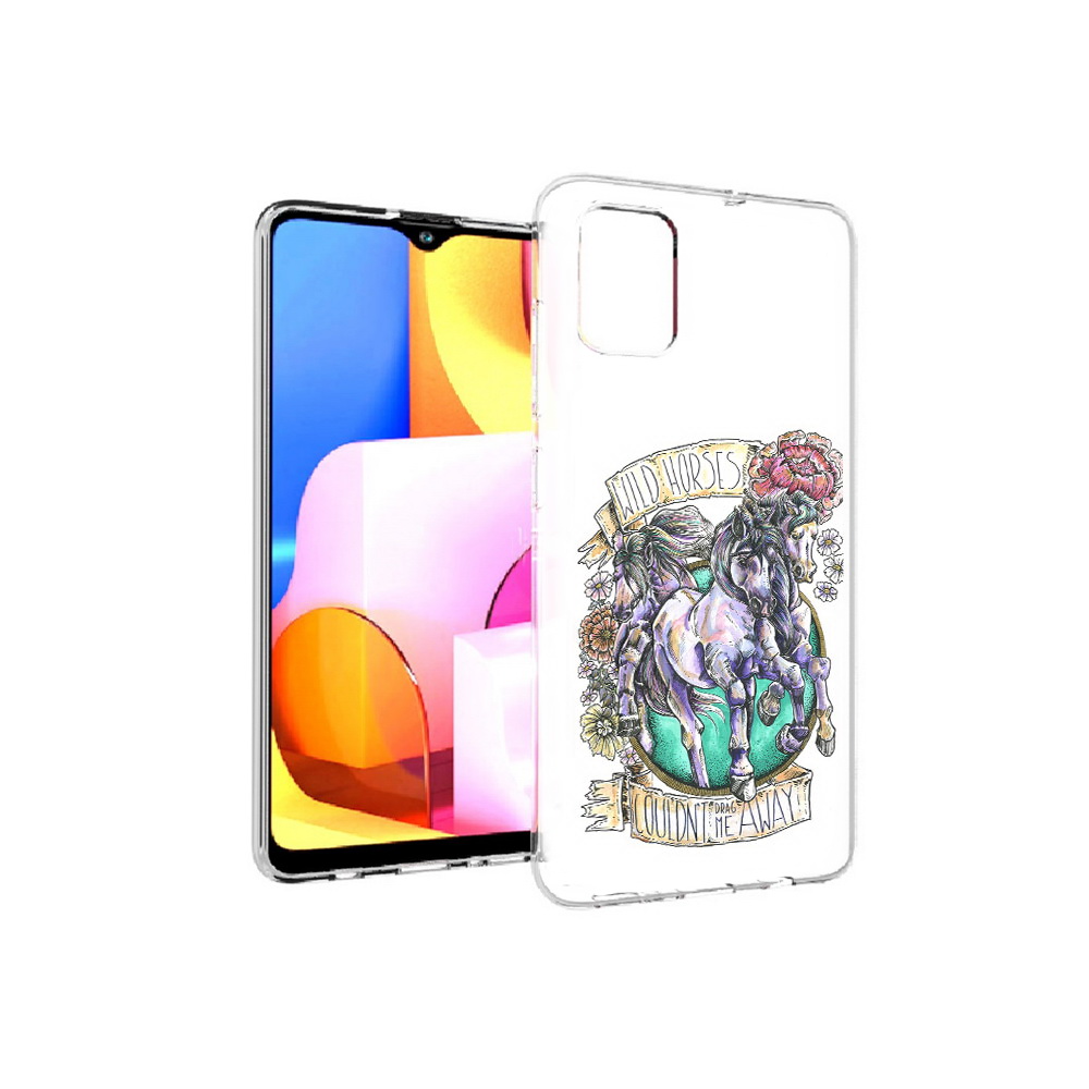 

Чехол MyPads Tocco для Samsung Galaxy A71 рисунок коней в цветах (PT142122.485.582), Прозрачный, Tocco