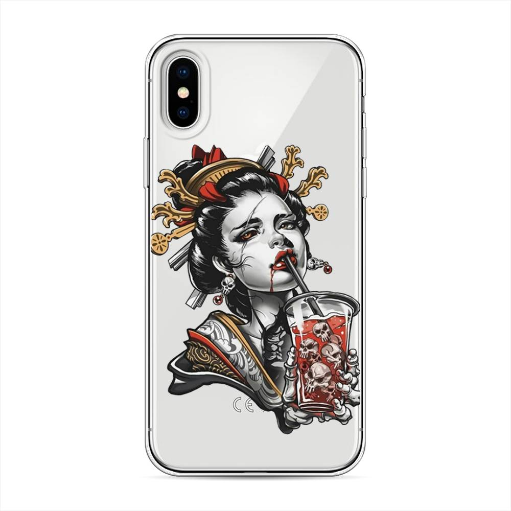 

Чехол для Apple iPhone XS "Опасная гейша", Красный;черный;серый, 11850-4