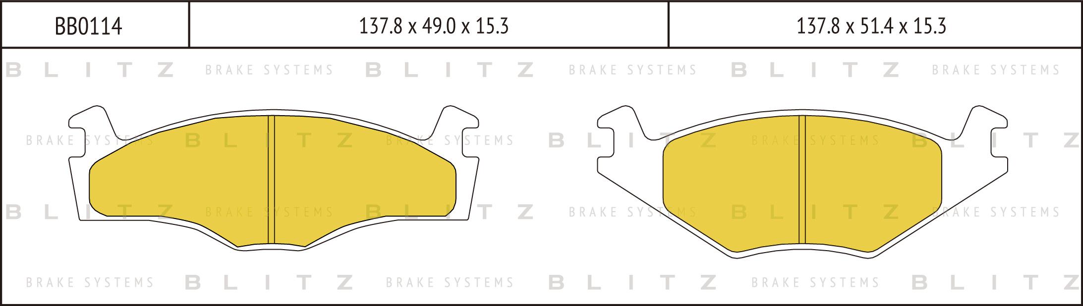 

Тормозные колодки AP передние для Volkswagen Golf 2 83-91, Passat 80-88 BB0114