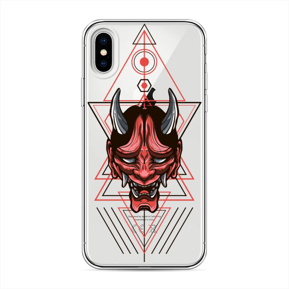 

Чехол для Apple iPhone XS "Hanya Oni mask", Серый;красный;черный, 11850-4