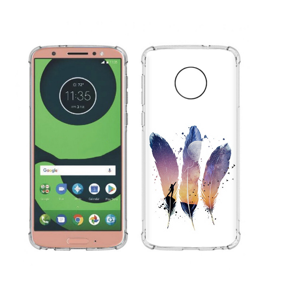 

Чехол MyPads Tocco для Motorola Moto G6 небесные перья (PT99805.376.519), Прозрачный, Tocco