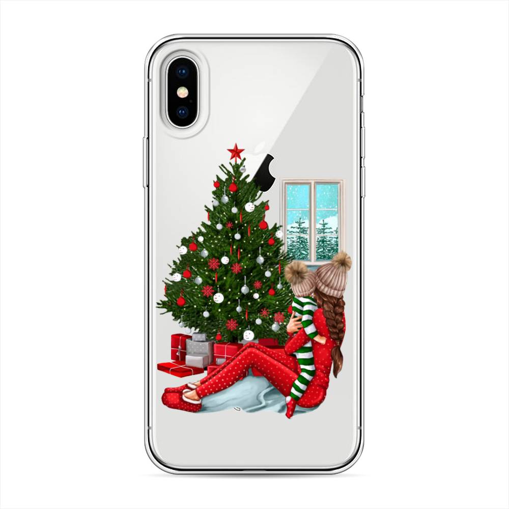 

Чехол на Apple iPhone XS "Новый год с мамой", Красный;зеленый;голубой, 11850-6