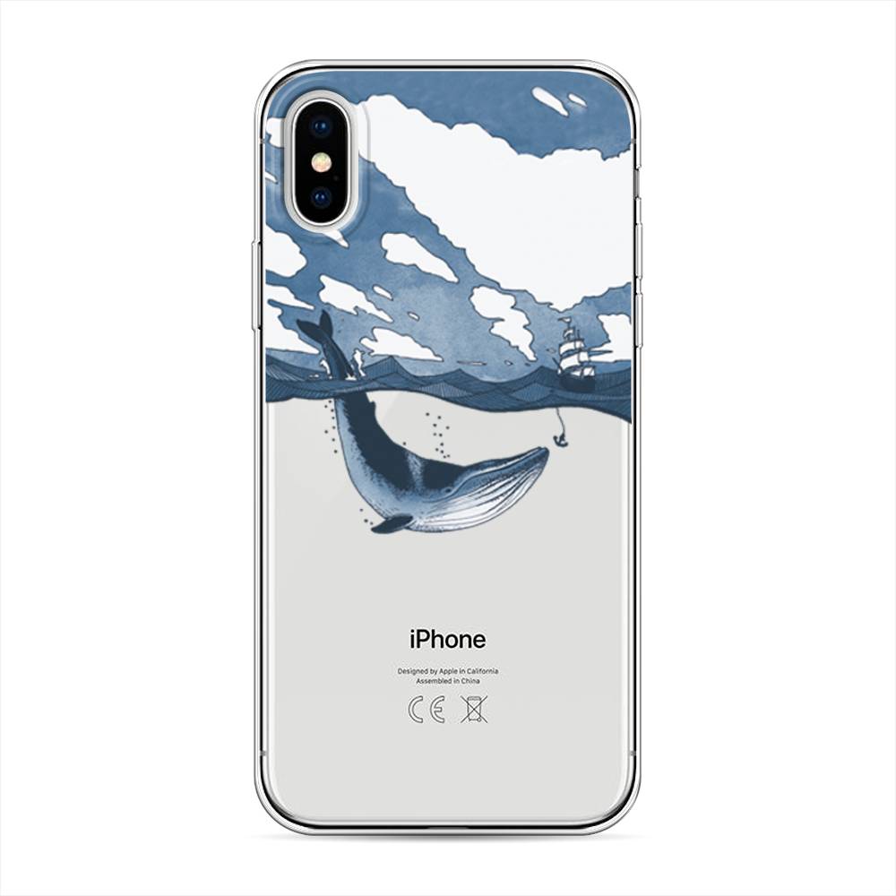 

Чехол на Apple iPhone XS "Большой кит", Синий, 11850-1