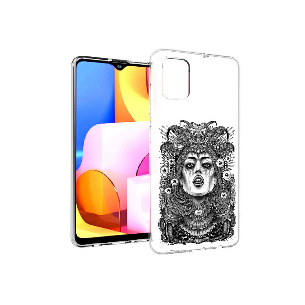 

Чехол MyPads Tocco для Samsung Galaxy A71 портрет девушки черно белый (PT142122.485.551), Прозрачный, Tocco