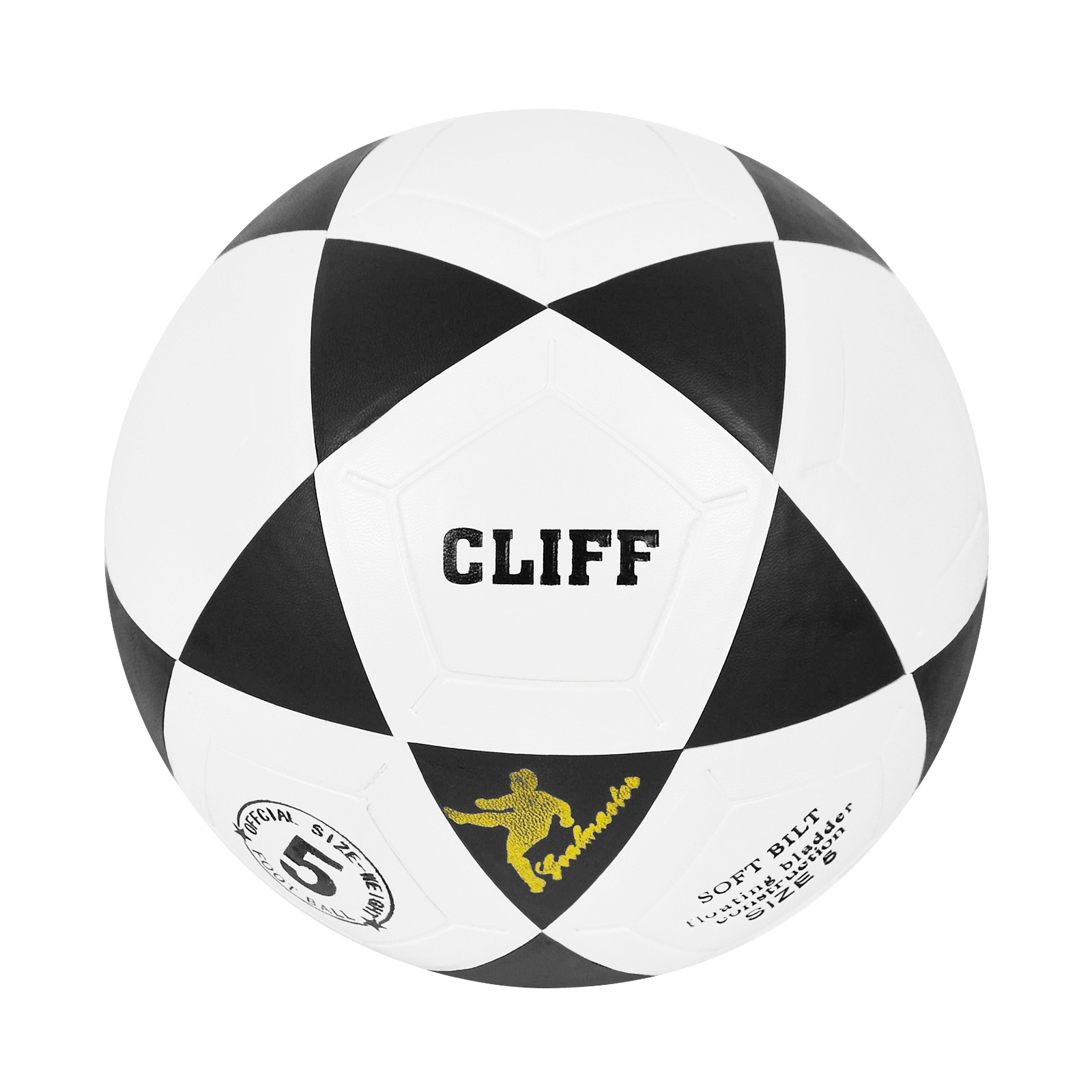 

Мяч футбольный CLIFF #5,  размер, PVC, черно-белый, Черный