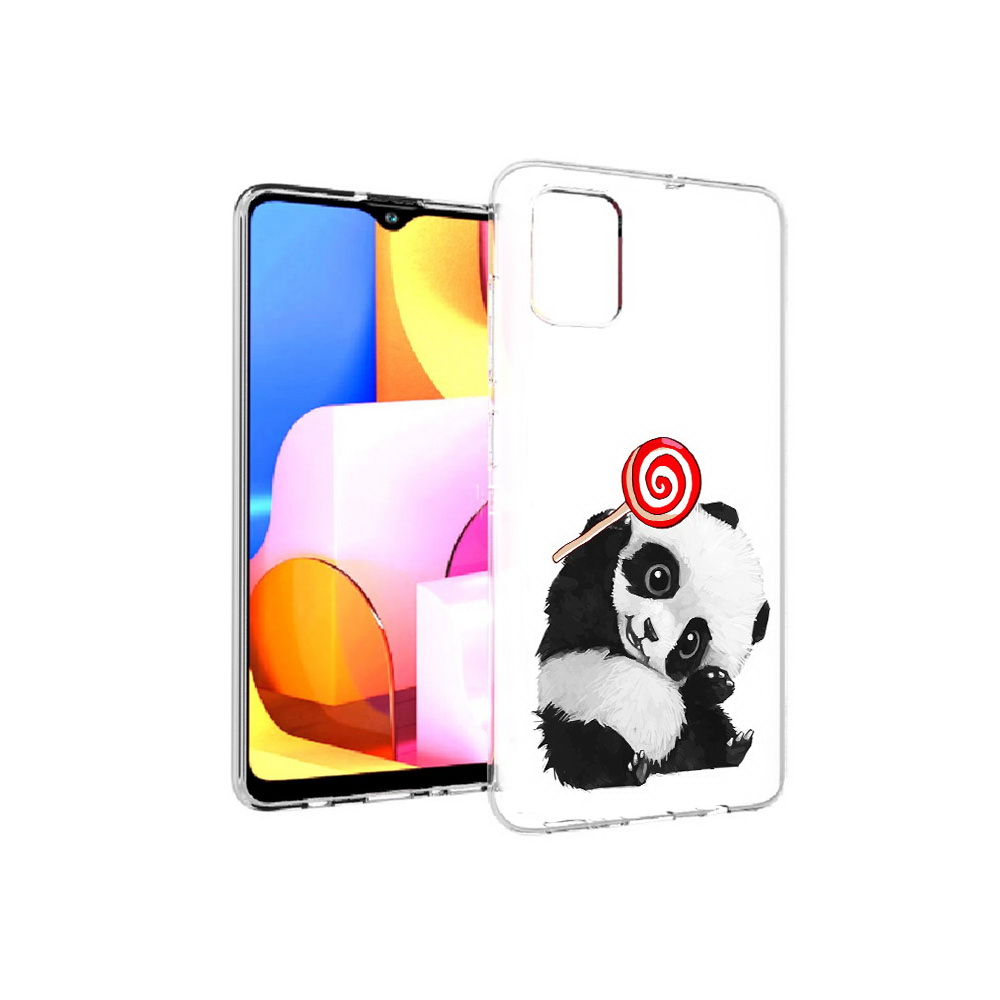 

Чехол MyPads Tocco для Samsung Galaxy A71 панда с леденцом (PT142122.485.534), Прозрачный, Tocco