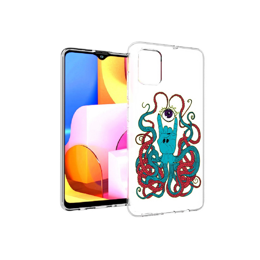 

Чехол MyPads Tocco для Samsung Galaxy A71 осьминог-рука абстракция (PT142122.485.530), Прозрачный, Tocco