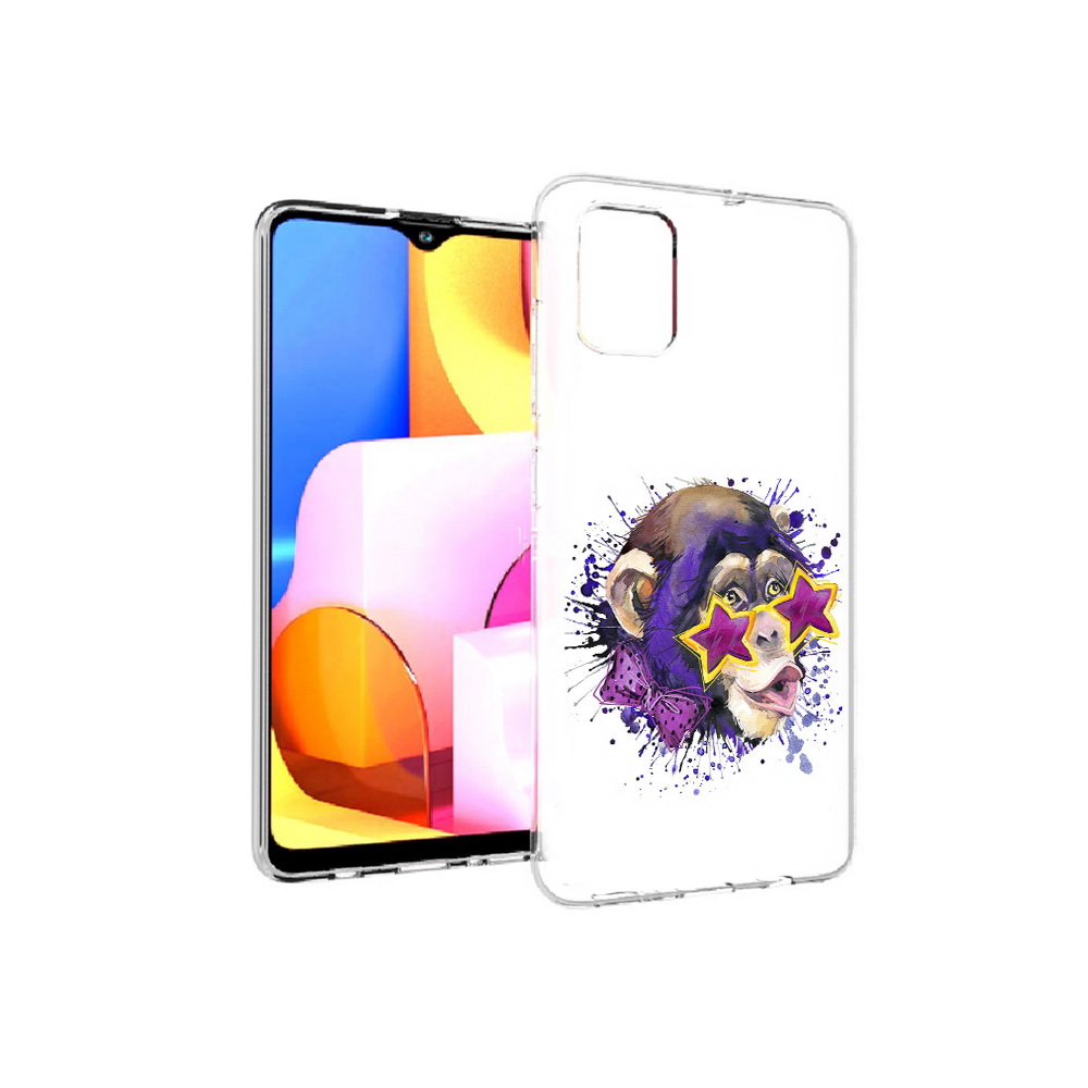 

Чехол MyPads Tocco для Samsung Galaxy A71 обезьяна в очках (PT142122.485.524), Прозрачный, Tocco