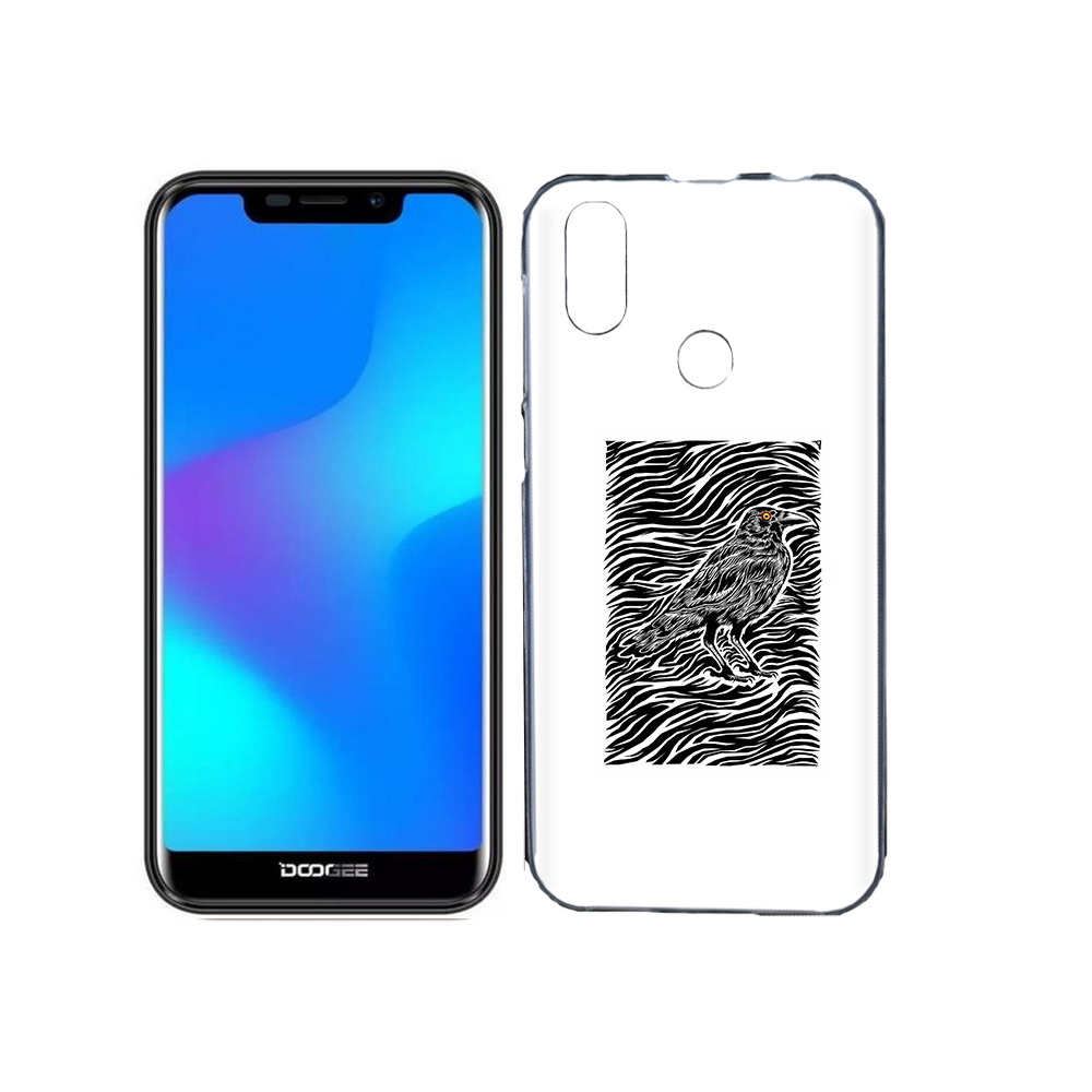 

Чехол MyPads Tocco для Doogee X70 ворон в абстракции, Прозрачный, Tocco
