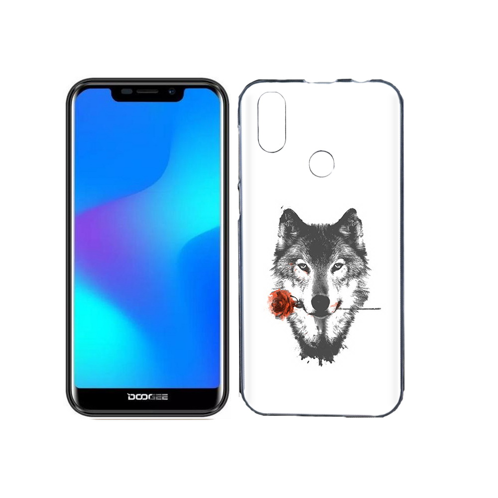 

Чехол MyPads Tocco для Doogee X70 волк с розой, Прозрачный, Tocco