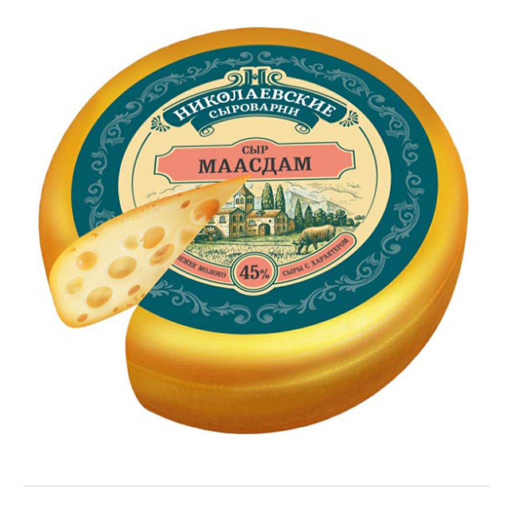 

Сыр полутвердый Маасдам 45%
