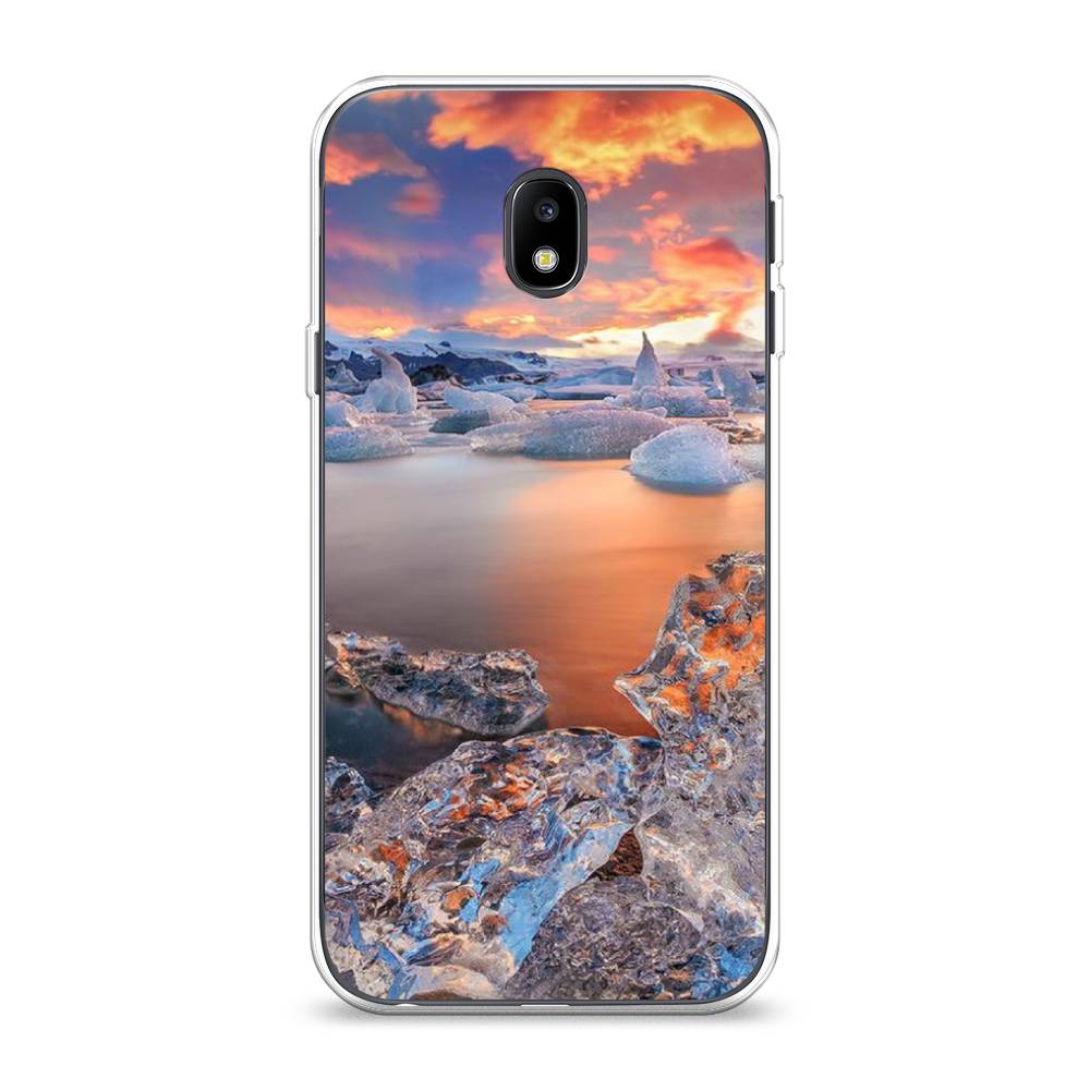 

Чехол на Samsung Galaxy J3 2017 "Ледники", Синий;оранжевый, 22550-2