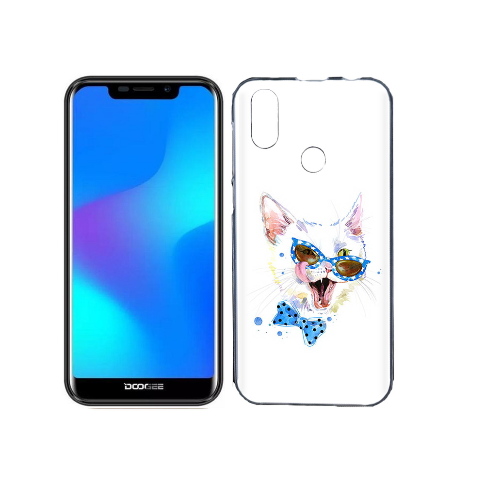 

Чехол MyPads Tocco для Doogee X70 белый кот, Прозрачный, Tocco