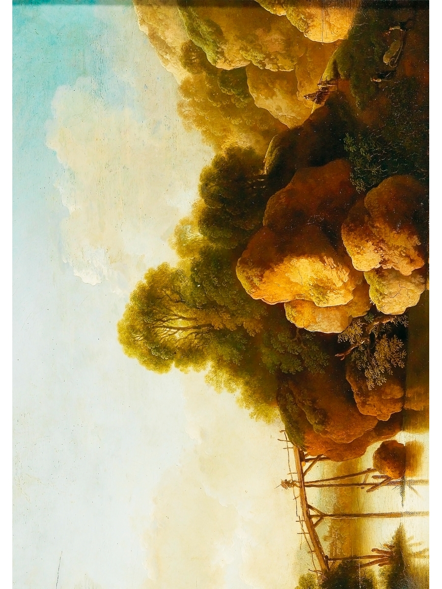 

Постер DRABS A3 Антони Ватерло - Речной пейзаж со скалой и путешественником на мосту