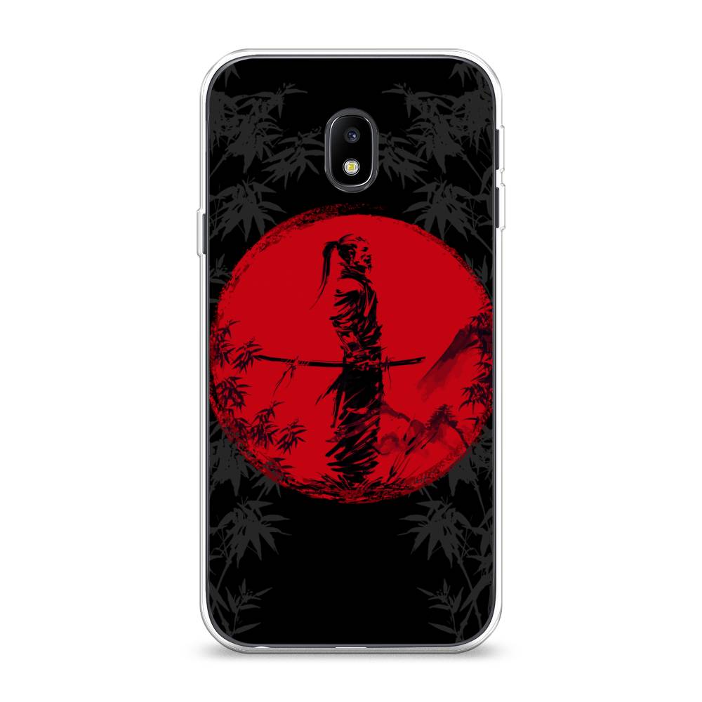 

Чехол на Samsung Galaxy J3 2017 "Самурай на красном фоне", Черный;красный;серый, 22550-4