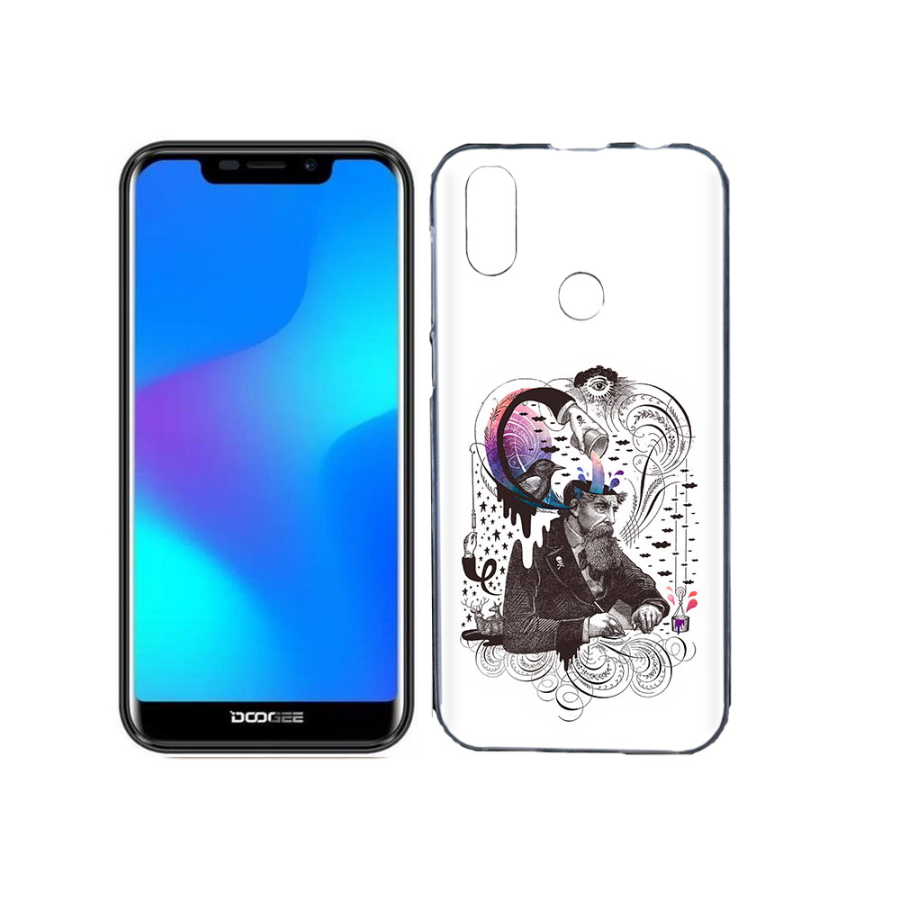 

Чехол MyPads Tocco для Doogee X70 абстракция думающий мужчина, Прозрачный, Tocco