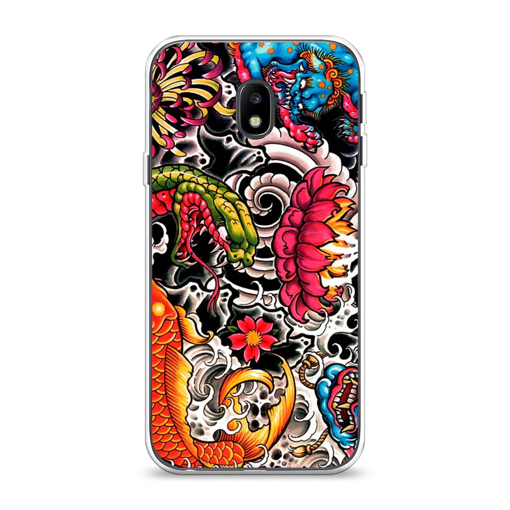 

Чехол на Samsung Galaxy J3 2017 "Японское искусство", Красный;оранжевый;голубой, 22550-4