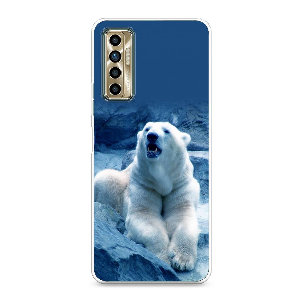 

Чехол для Tecno Camon 17P "Белый медведь", Голубой;белый, 300150-1