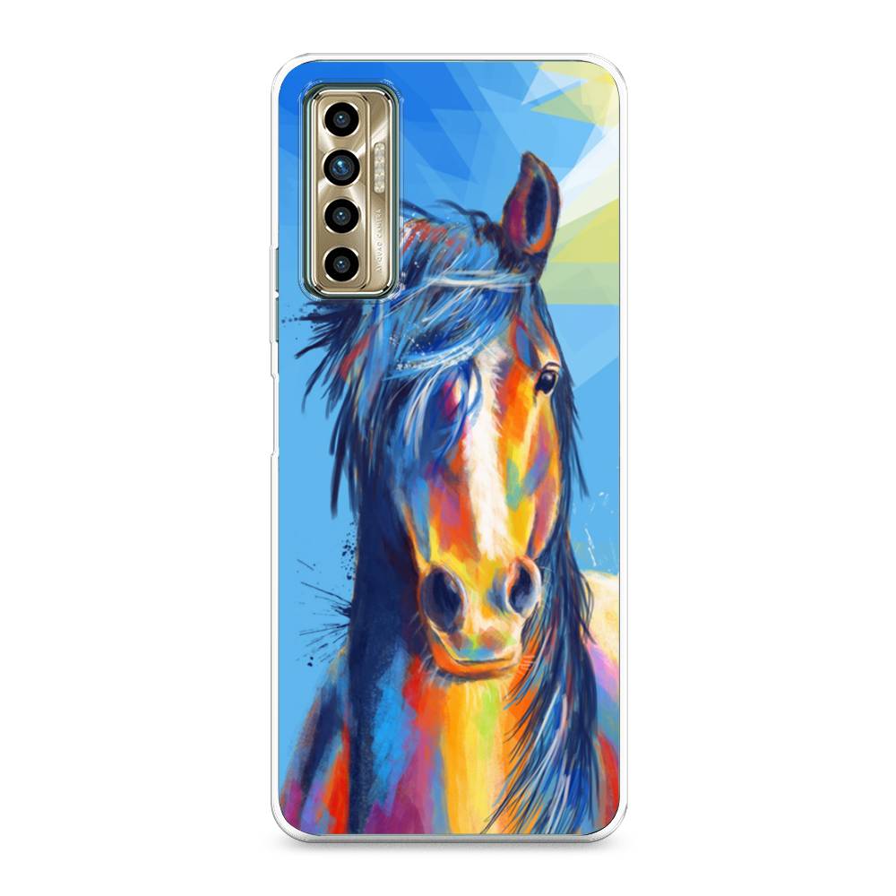 

Чехол для Tecno Camon 17P "Лошадь арт 3", Голубой;желтый;синий, 300150-1
