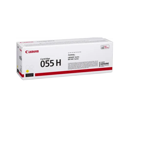 

Картридж для лазерного принтера Canon 055 H Y желтый, оригинальный, 055 H Y