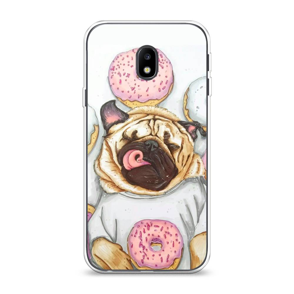 

Чехол на Samsung Galaxy J3 2017 "Счастливый мопс", Розовый;бежевый;коричневый, 22550-1