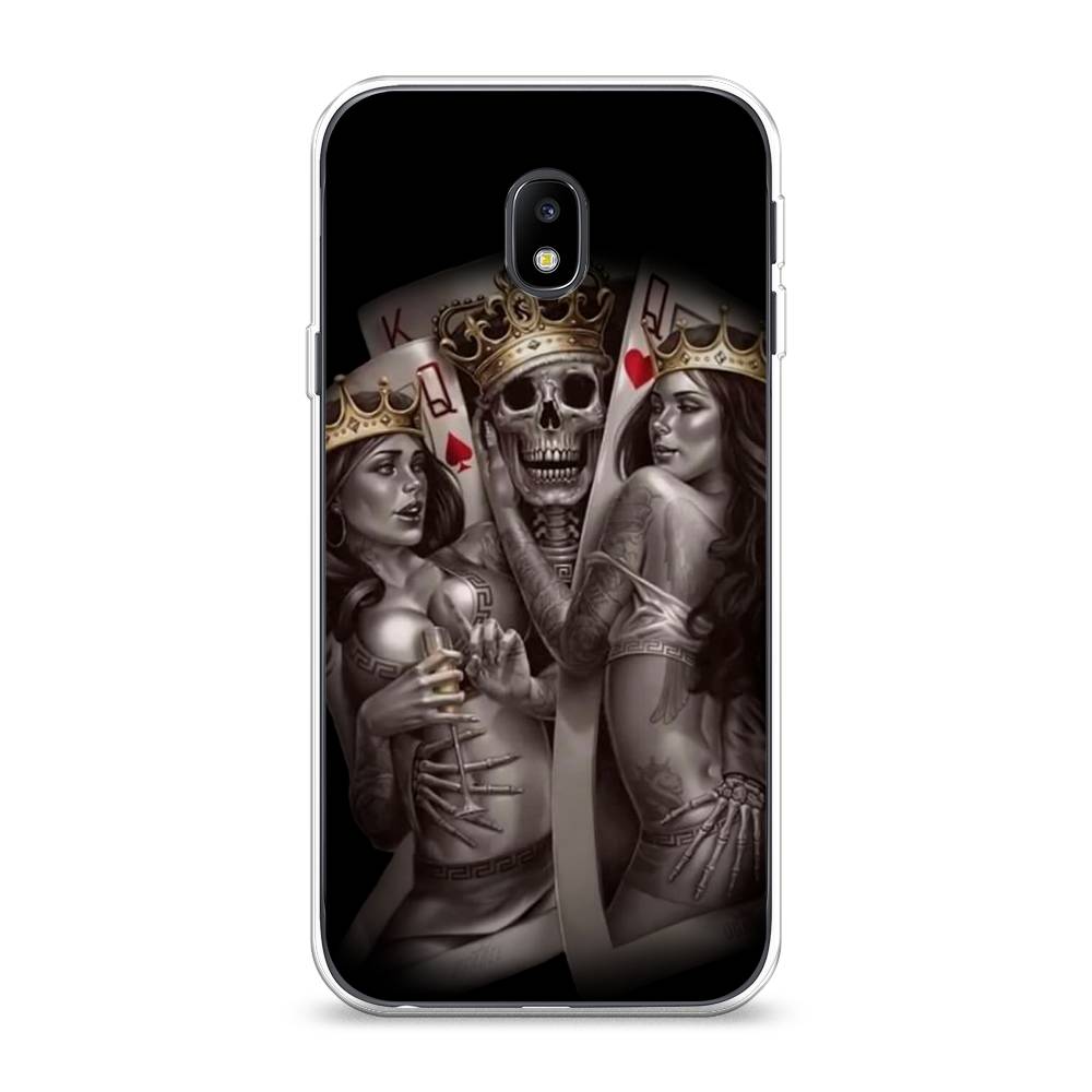 

Чехол на Samsung Galaxy J3 2017 "Карты король и королевы", Серый;желтый, 22550-6