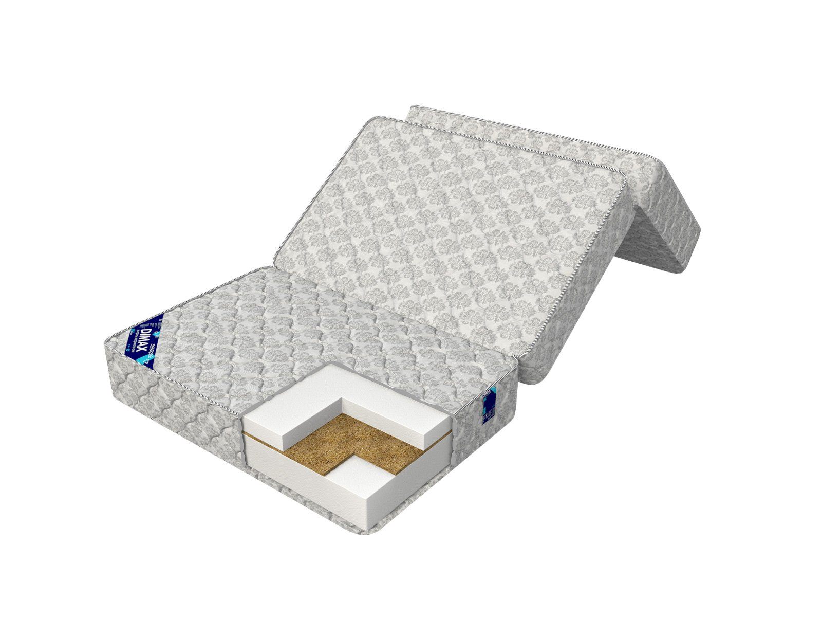 

Матрас анатомический Dimax СМ Кокос-16 90х185, Белый;серый