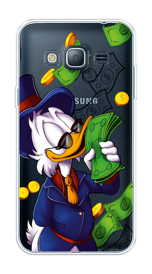 

Чехол на Samsung Galaxy J3 2016 "Scrooge McDuck with Money", Синий;зеленый;белый, 22450-6