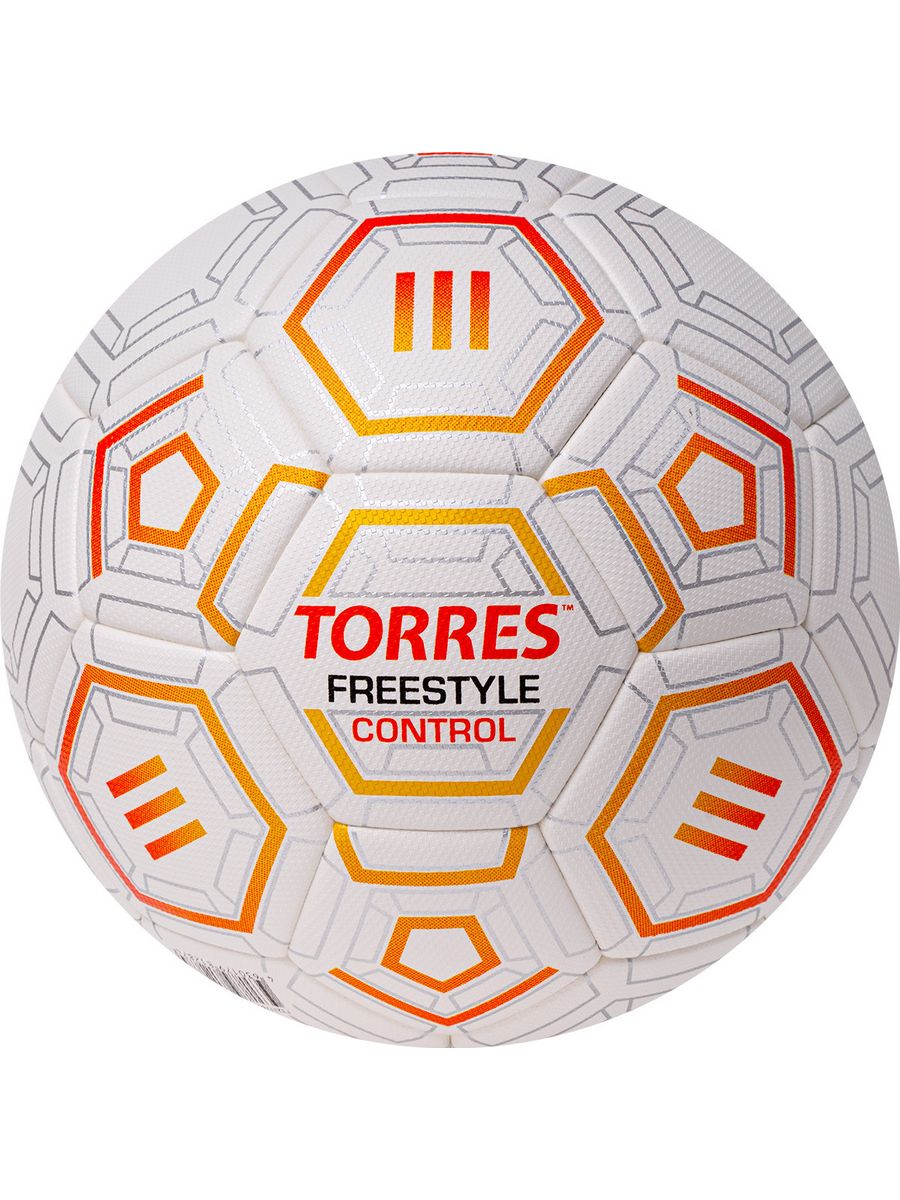 Мяч футбольный TORRES Freestyle Control р.5 бело-оран-серебристый