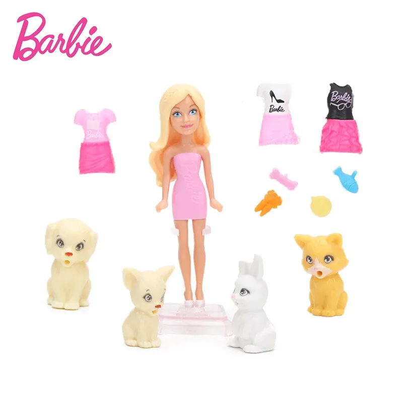 

Кукла Mattel Barbie FMK63 мини-модная карманная с одеждой и питомцем, FMK63