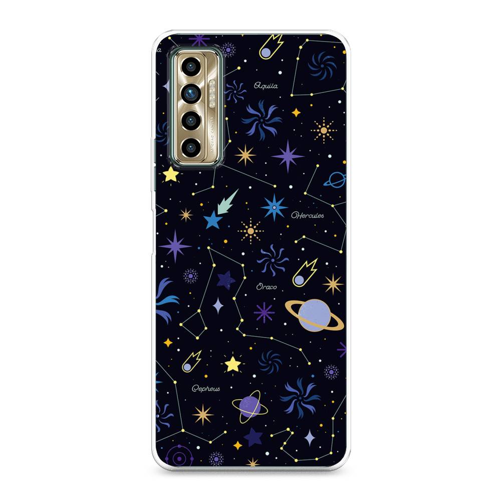 

Чехол для Tecno Camon 17P "Цветной космос", Желтый, 300150-2