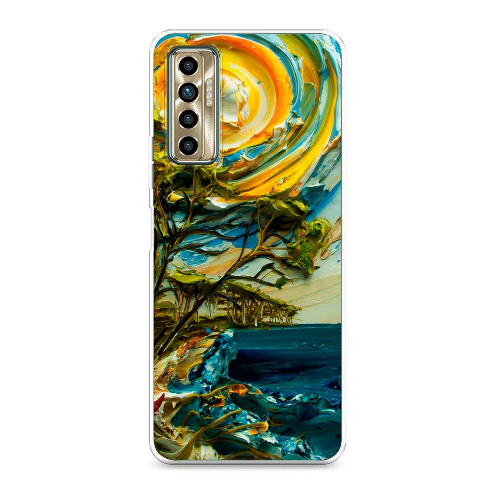 

Чехол для Tecno Camon 17P "Солнце живопись", Желтый;синий, 300150-4