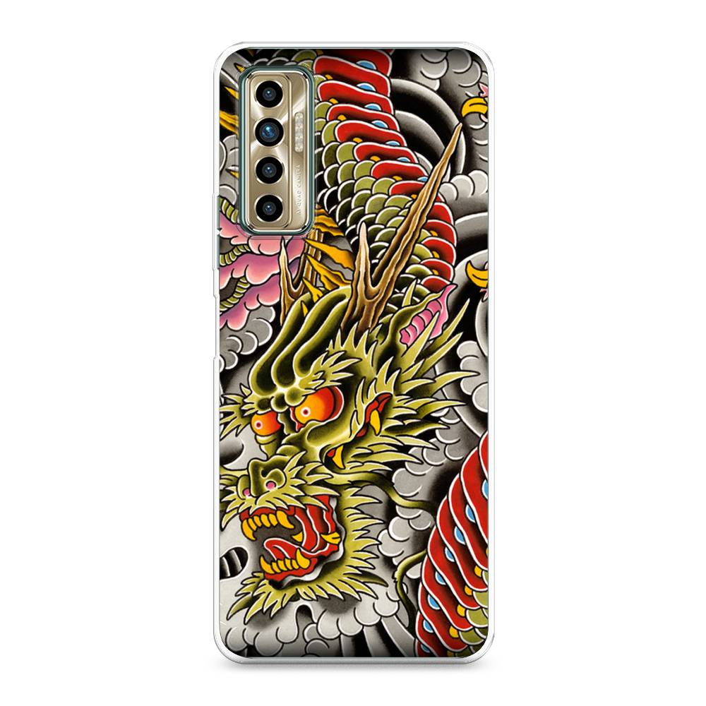 

Чехол для Tecno Camon 17P "Японский дракон", Желтый;розовый;красный, 300150-4