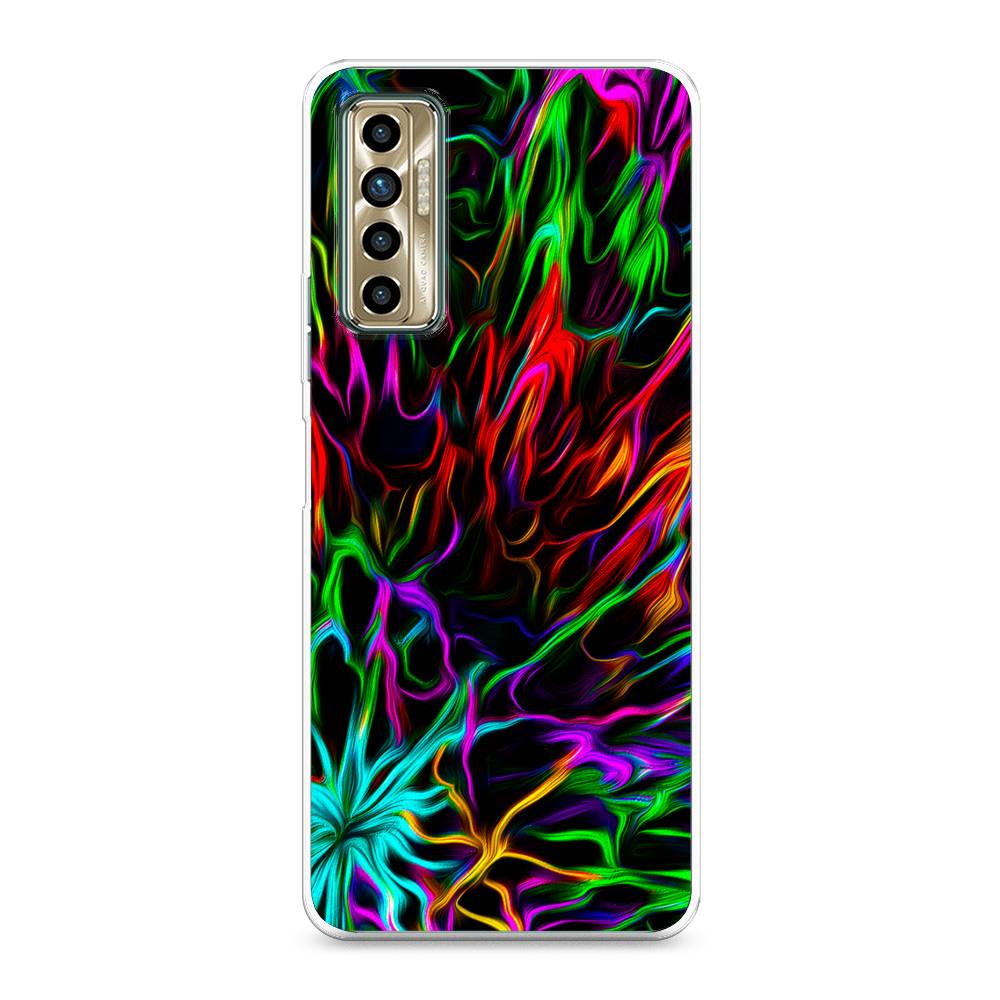 

Чехол для Tecno Camon 17P "Разноцветные разводы", Голубой;зеленый;оранжевый, 300150-3