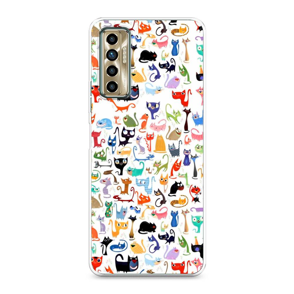 

Чехол для Tecno Camon 17P "Цветные коты", Разноцветный, 300150-1