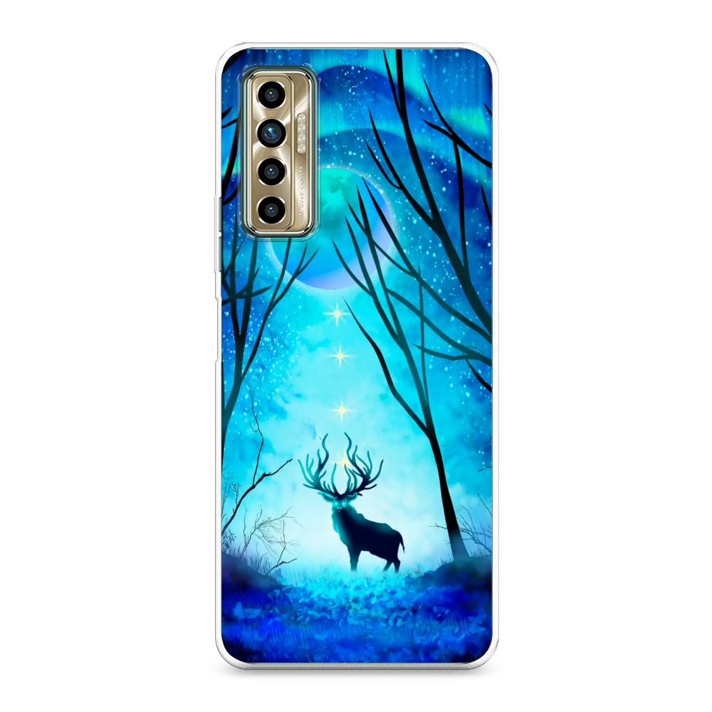 

Чехол для Tecno Camon 17P "Олень северное сияние", Синий;черный;голубой, 300150-1