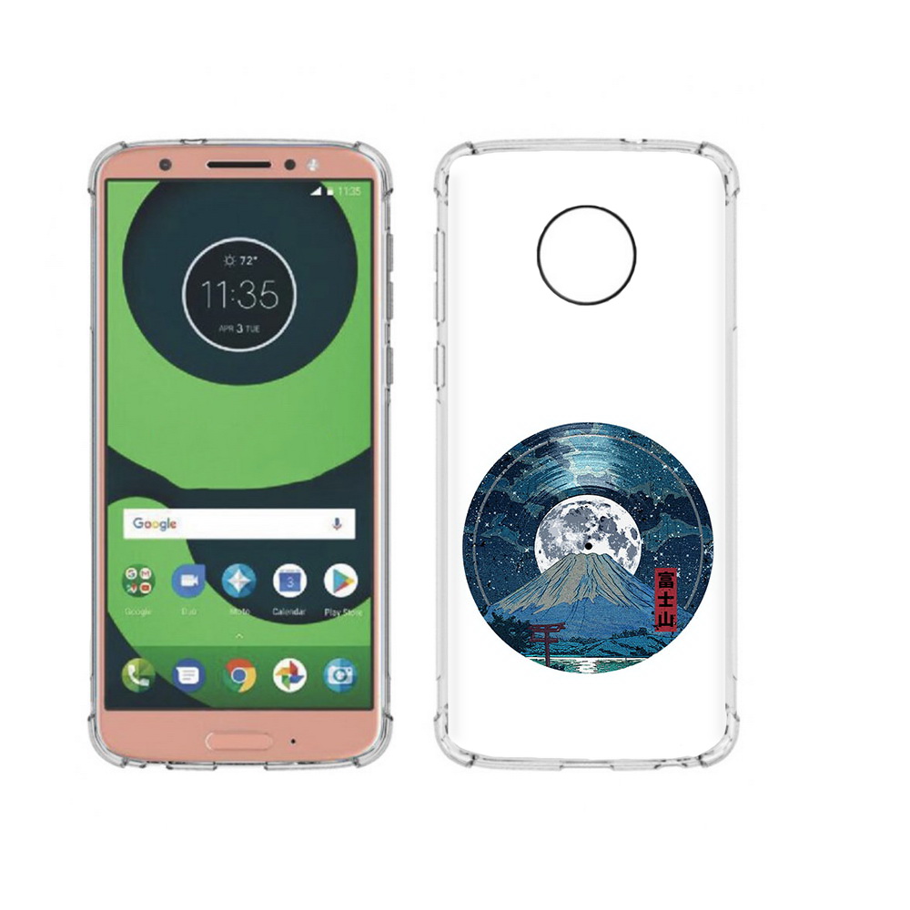 

Чехол MyPads Tocco для Motorola Moto G6 нарисованная виниловая гора с луной, Прозрачный, Tocco