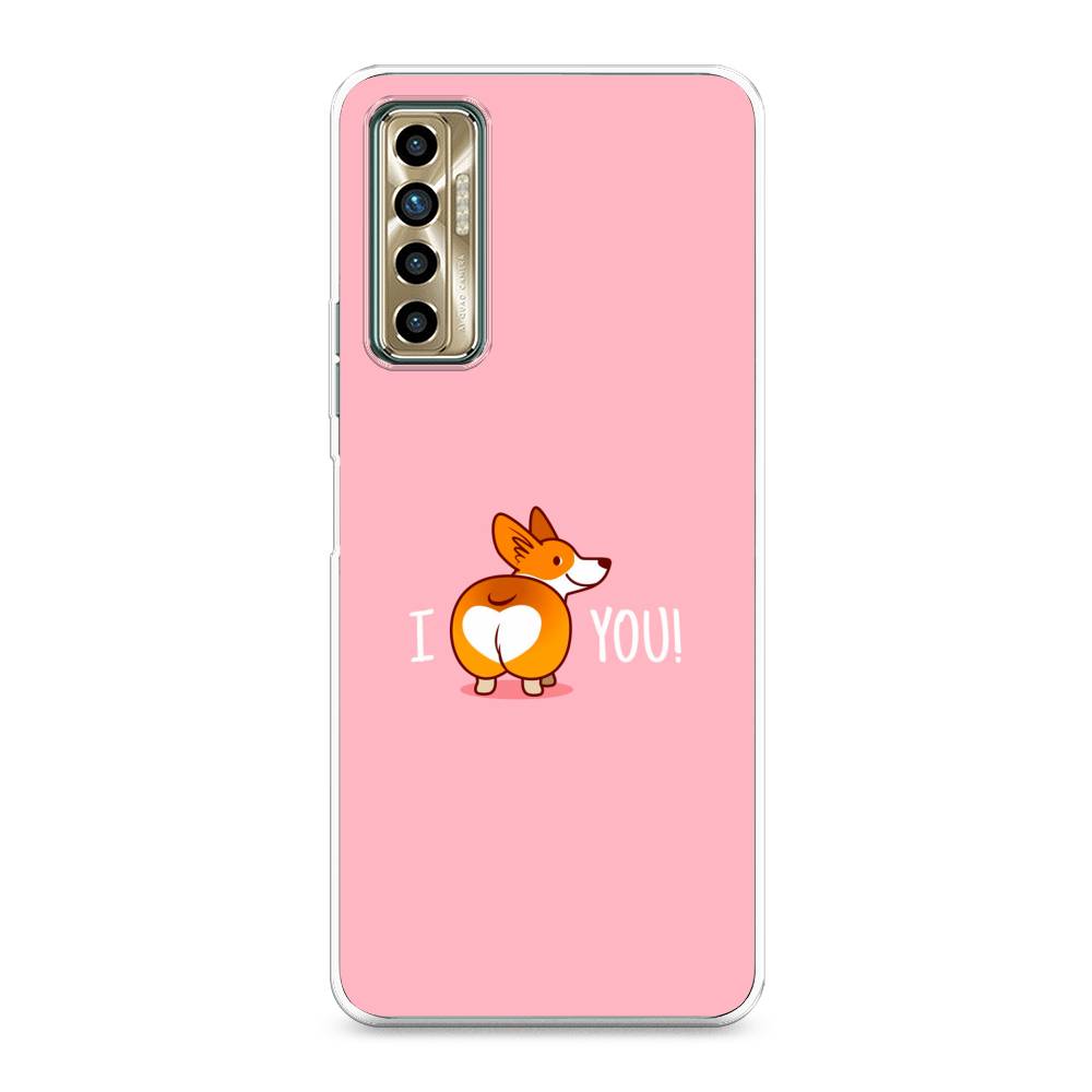 

Чехол для Tecno Camon 17P "Корги I love you", Розовый;коричневый;белый, 300150-1