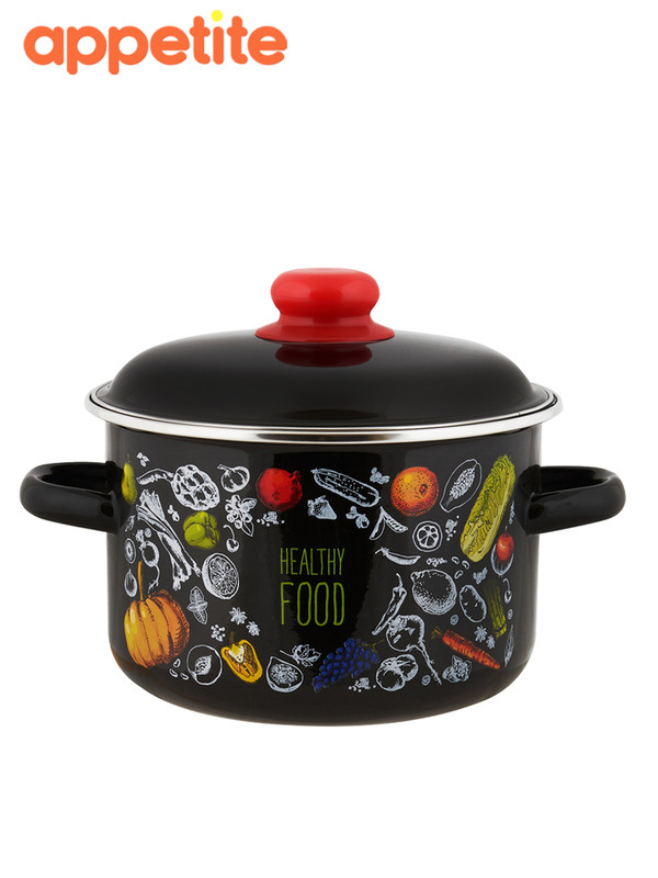 

Кастрюля ТМ Appetite Healthy food эмаль цил 2,0л