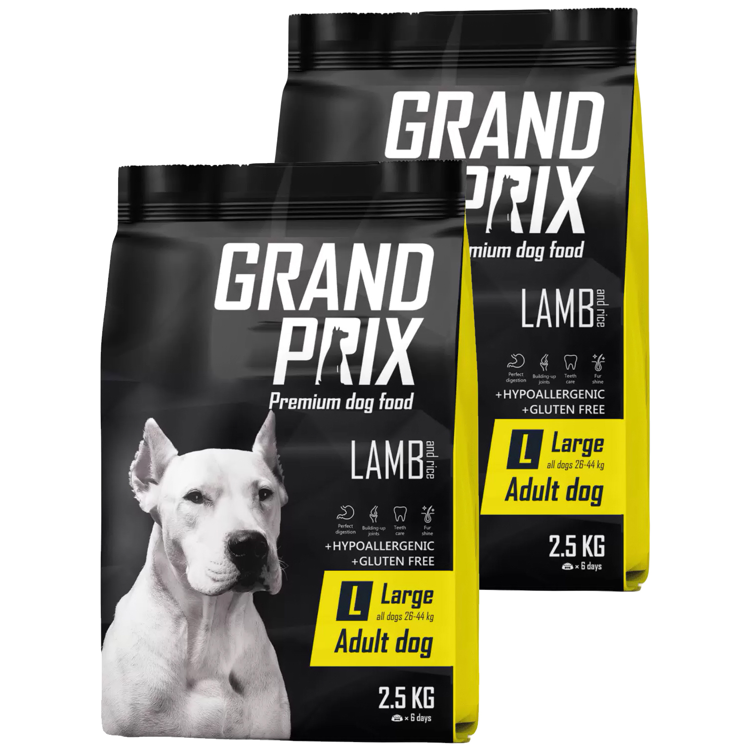 Сухой корм для собак Grand prix Large Adult, для крупных пород, ягненок, 2 шт по 2,5 кг