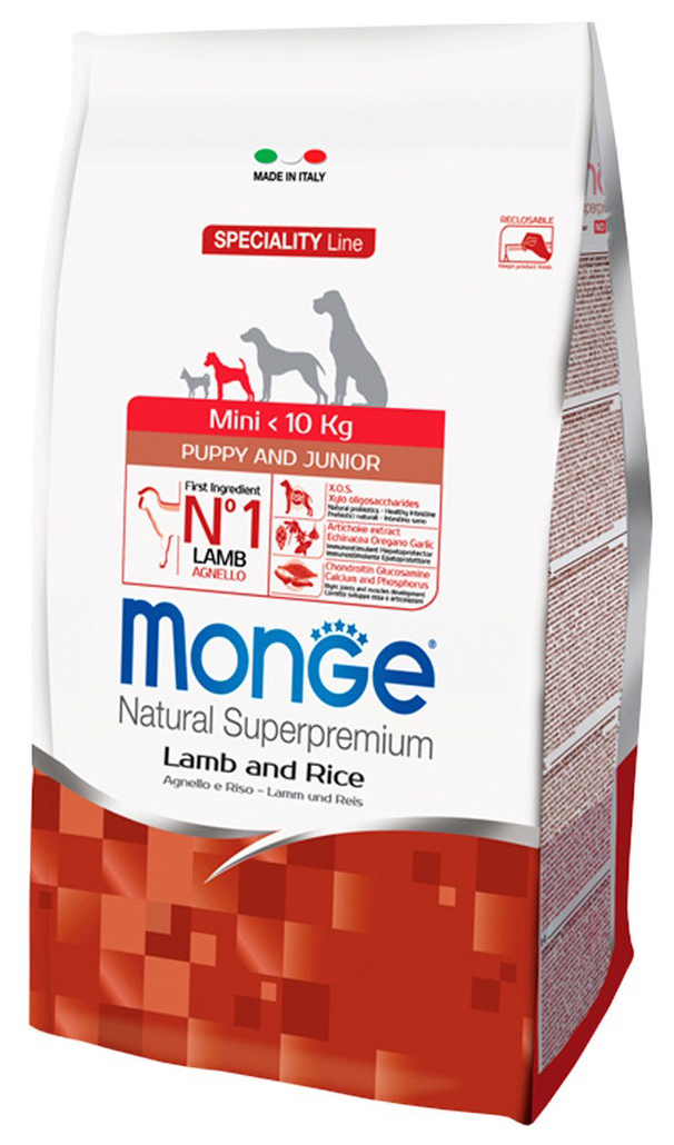 

MONGE MONGE SPECIALITY DOG MINI PUPPY & JUNIOR LAMB для щенков маленьких пород с ягненком