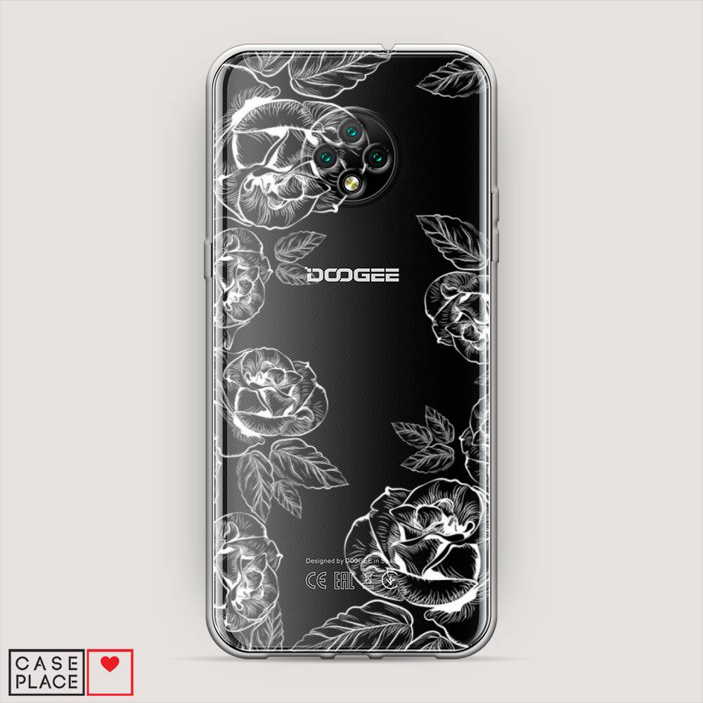 

Чехол на Doogee X95 "Розы графика", Черный;серый, 220850-2