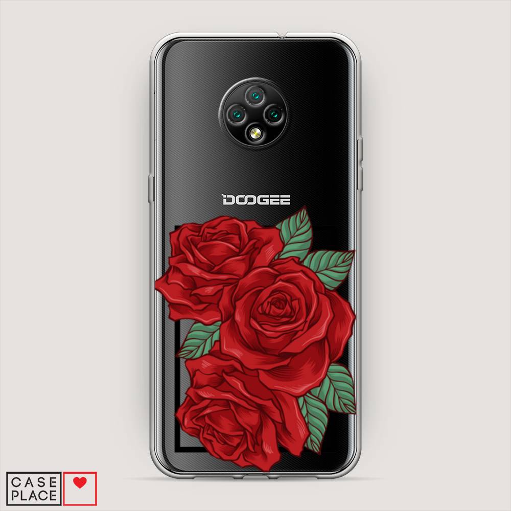 

Чехол на Doogee X95 "Три алые розы", Красный, 220850-2