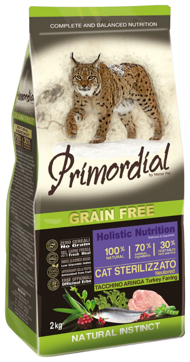 

PRIMORDIAL PRIMORDIAL CAT URINARY беззерновой для взрослых кошек при мочекаменной болезни