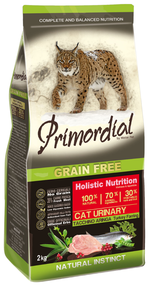 

PRIMORDIAL PRIMORDIAL CAT URINARY беззерновой для взрослых кошек при мочекаменной болезни