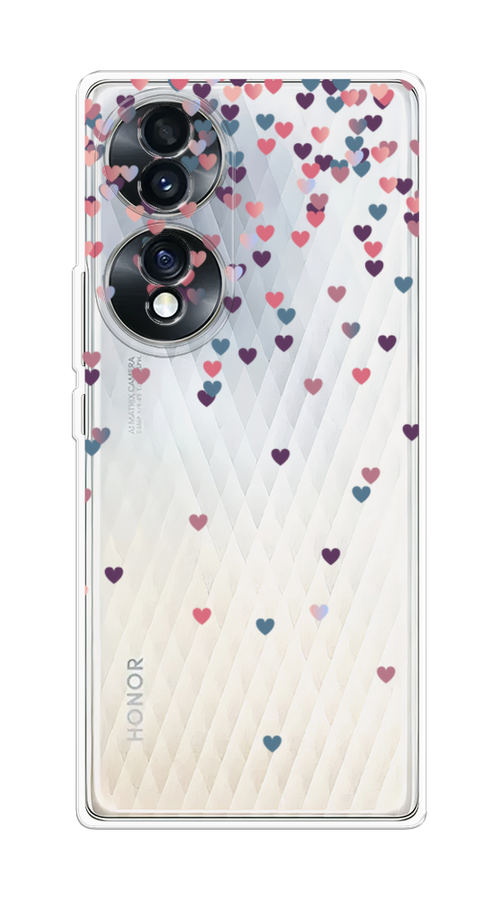 

Чехол на Honor 70 "Посыпка сердечки", Розовый;фиолетовый, 6108250-3