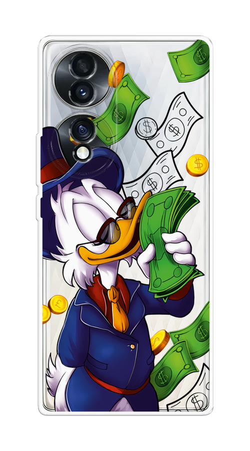 

Чехол на Honor 70 "Scrooge McDuck with Money", Синий;зеленый;белый, 6108250-6