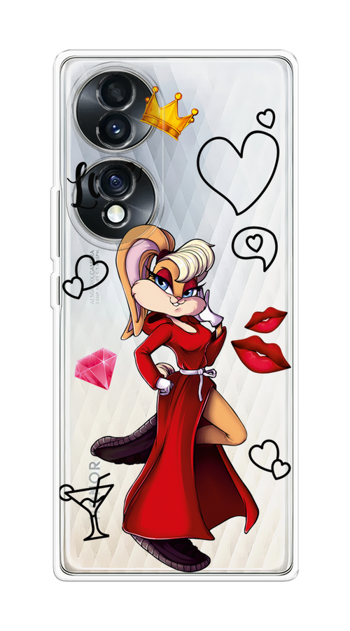 

Чехол на Honor 70 "Rich Lola Bunny", Красный;бежевый;оранжевый, 6108250-6