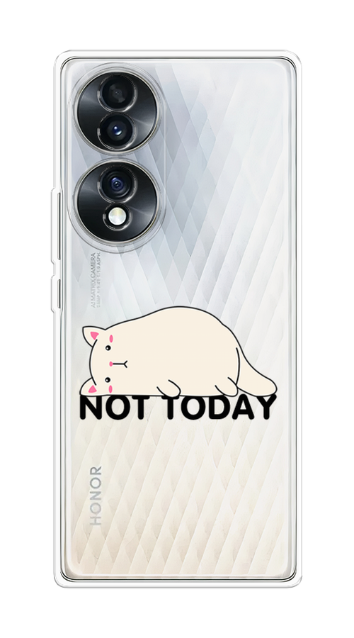 

Чехол на Honor 70 "Cat not today", Белый;розовый;черный, 6108250-1