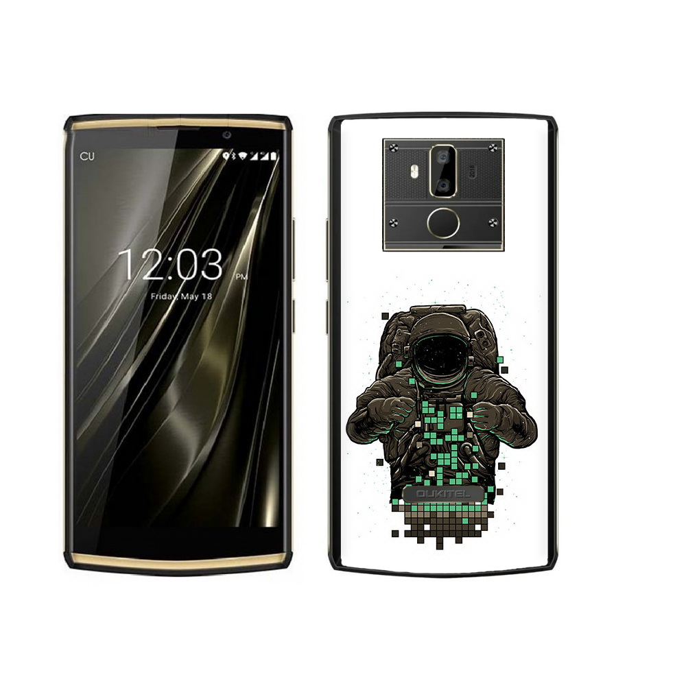 

Чехол MyPads Tocco для Oukitel K7 космонавт с пикселями, Прозрачный, Tocco